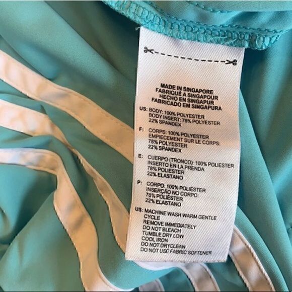 NWOT. ADIDAS V-Neck Long Sleeve Aqua Blue - Picture 8 of 9